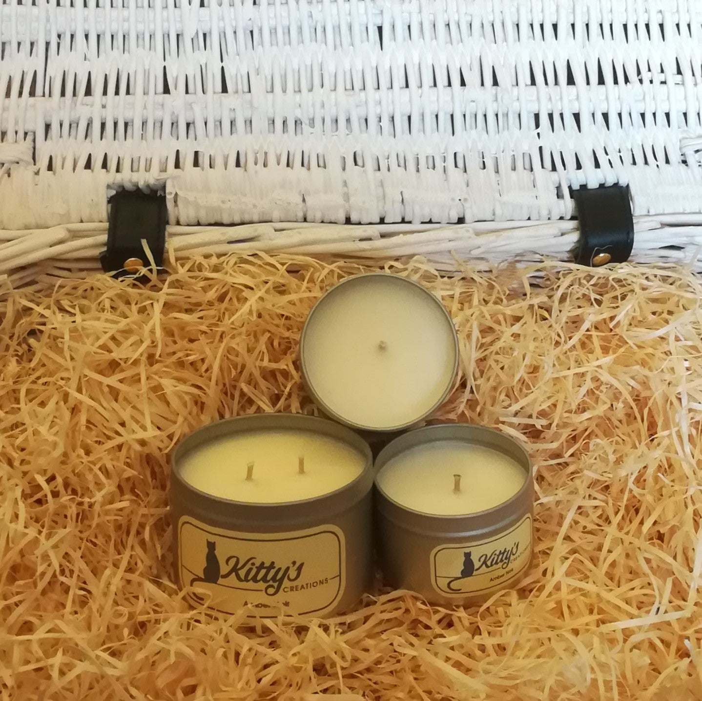 Three hand poured candles filled with amber noir scented soy wax, contained in travel tins with clear see through lids ready for you to take on your next adventure whether for work or pleasure. 