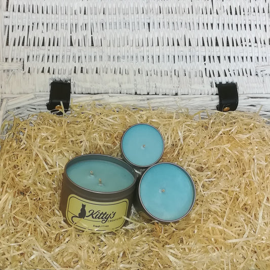 Three hand poured candles filled with soy wax, contained in travel tins with clear see through lids ready for you to take on your next adventure whether for work or pleasure. 